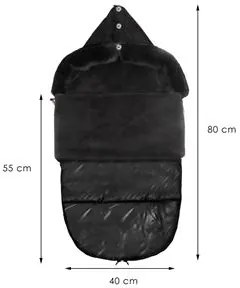 Spací vak s kožušinou na sánky SPRINGOS SB0044 - čierny