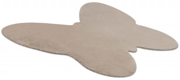 Koberec protišmykový SHAPE 3150 Motýľ Shaggy - camel, béžový plyš
