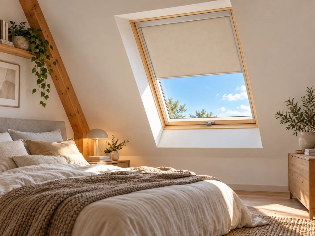 Dekodum Termoizolačná roleta na strešné okno typu FAKRO 78x118 Farba látky: White Silver, Farba profilu: Borovica