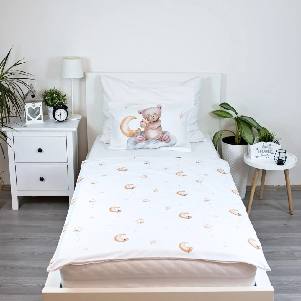 Obliečky do detskej postieľky Medvedík s balónikmi - 100% bavlna - 40x60 cm + 100x135 cm