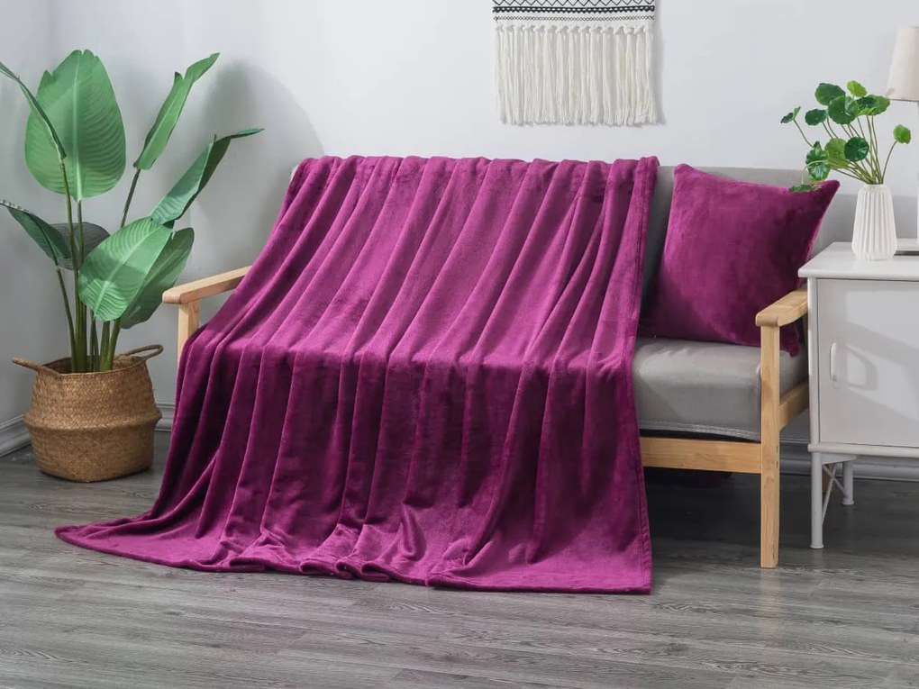 XPOSE® Mikroplyšová deka Exclusive - čučoriedková 200x230 cm