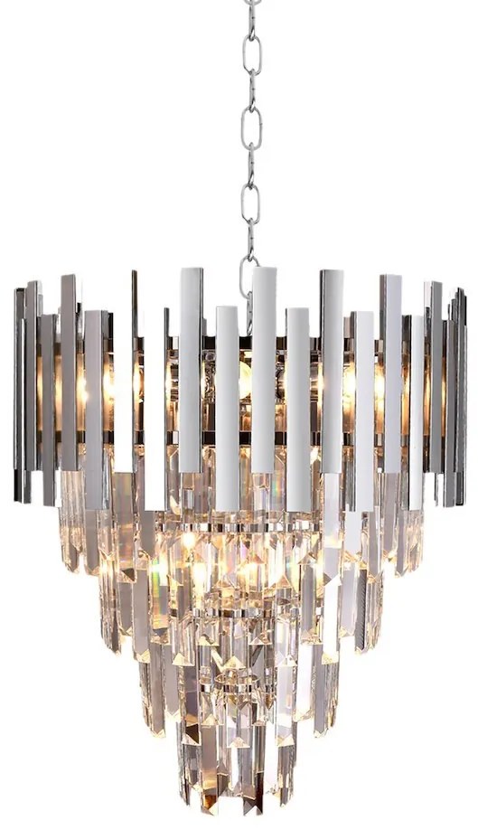 Luster Aspen II, 1x krištáľové/chrómové kovové tienidlo, (fi 45cm), ch