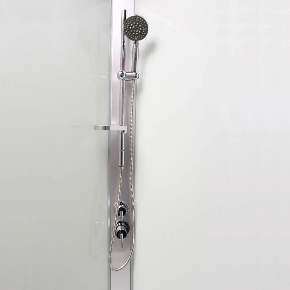 Mereo Mereo, Sprchový box, štvrťkruh, so strieškou, s vaničkou, satin ALU, sklo Point, zadne steny biele, MER-CK35122KMSW