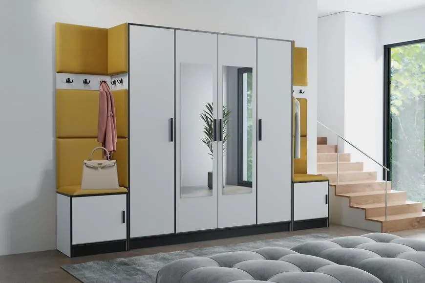 Predsieňový nábytok Roj 17 biely + Kronos 07 medová