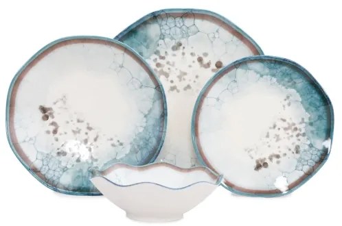 24-dielna jedálenská súprava, modrá, porcelán