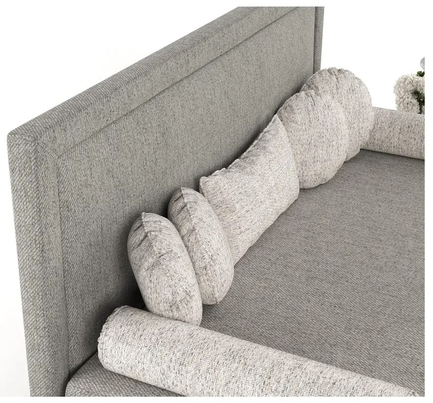 Sivá čalúnená jednolôžková posteľ 90x200 cm Scala – Maison de Rêve