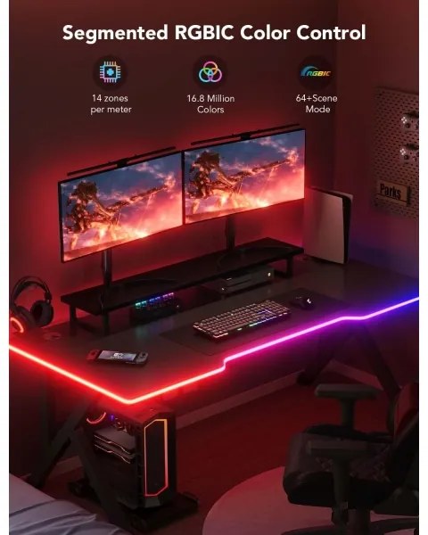 Govee - Neon LED podsvietenie pre stôl 3m RGBIC Wi-Fi