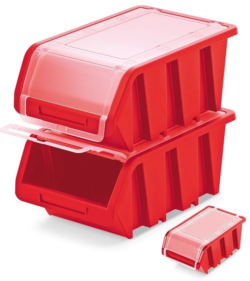 Úložný box uzatvárateľný 49 × 29,8 × 21 cm, červená