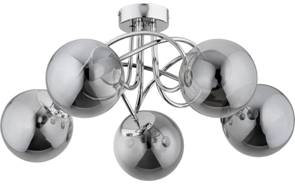 Prisadený luster BANKO 5xE14/10W/230V lesklý chróm