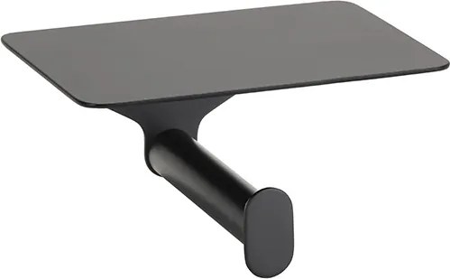Bemeta Design ORGANIC BLACK: Držiak toaletného papiera, s poličkou - 167112150