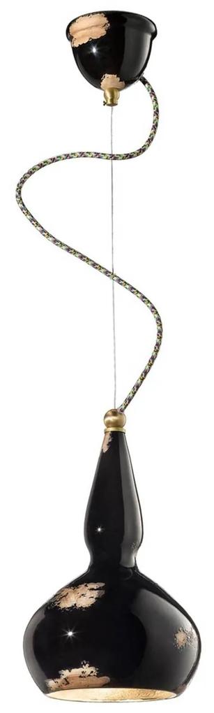 Vintage závesná lampa Ginevra v čiernej