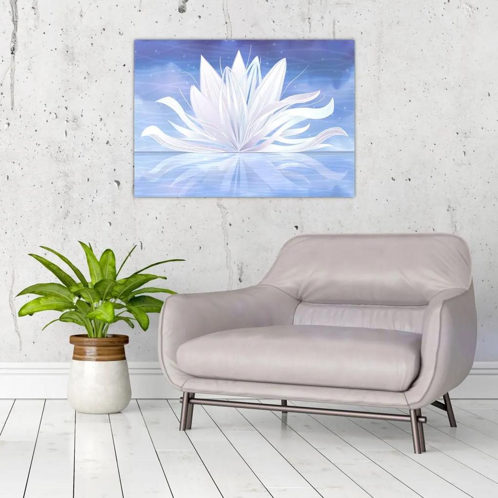Sklenený obraz - Lotusový kvet (70x50 cm)