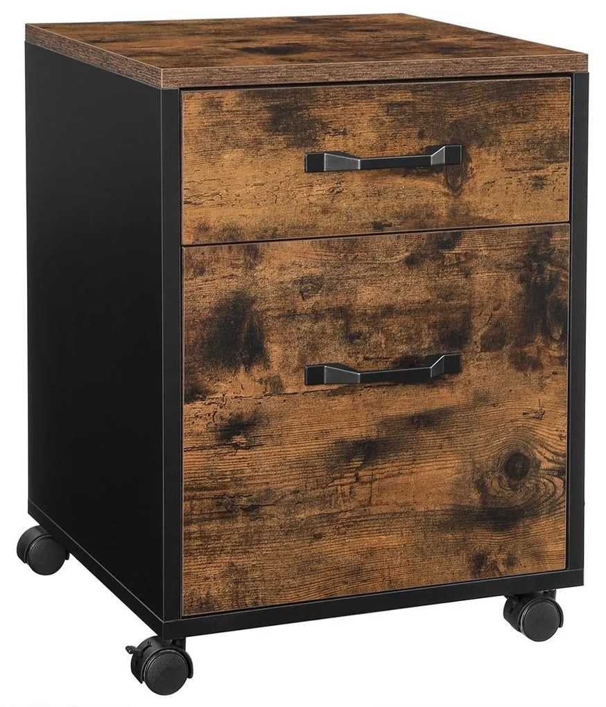 Kancelársky kontajner, industriálny, 2 zásuvky, 55x41x40cm