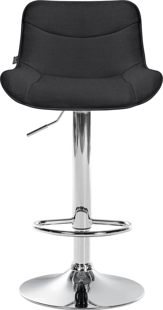 Barová stolička Vonore - látka, chróm rám - Čierna