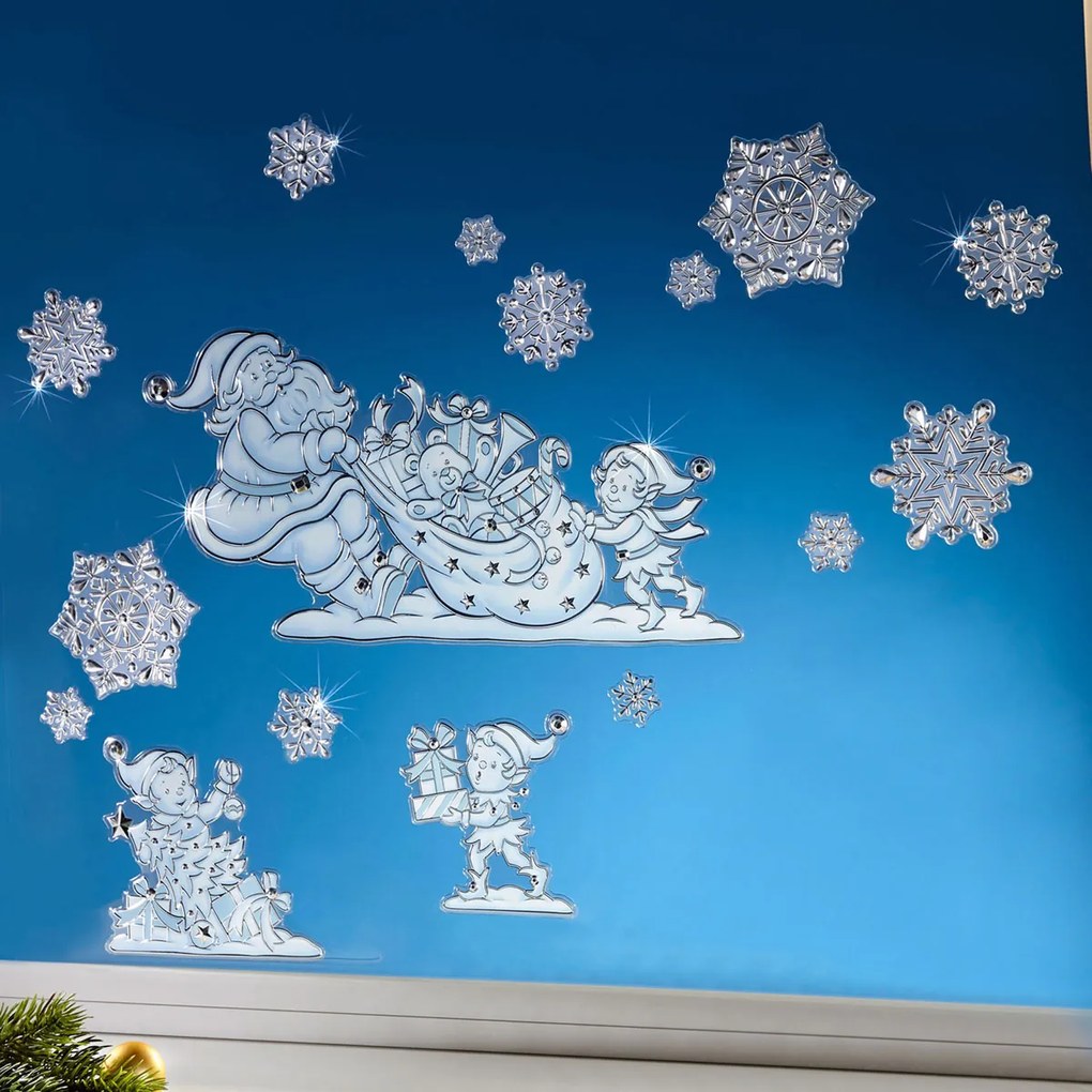 Die moderne Hausfrau 3D okenní dekorace Vánoce, 16 dílů