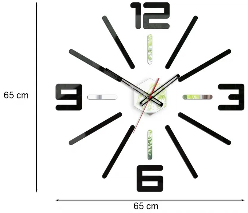 3D nalepovacie hodiny Maxim čierne