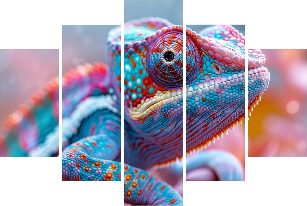 Obraz - Sfarbený chameleón (150x105 cm)
