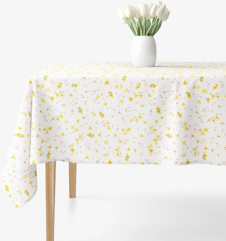 Goldea hranatý obrus valencia - kvety narcisov 120 x 160 cm