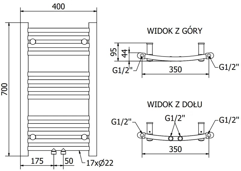 Mexen Ares, vykurovacie teleso 700x400 mm, 240 W, antracitová, W102-0700-400-00-66