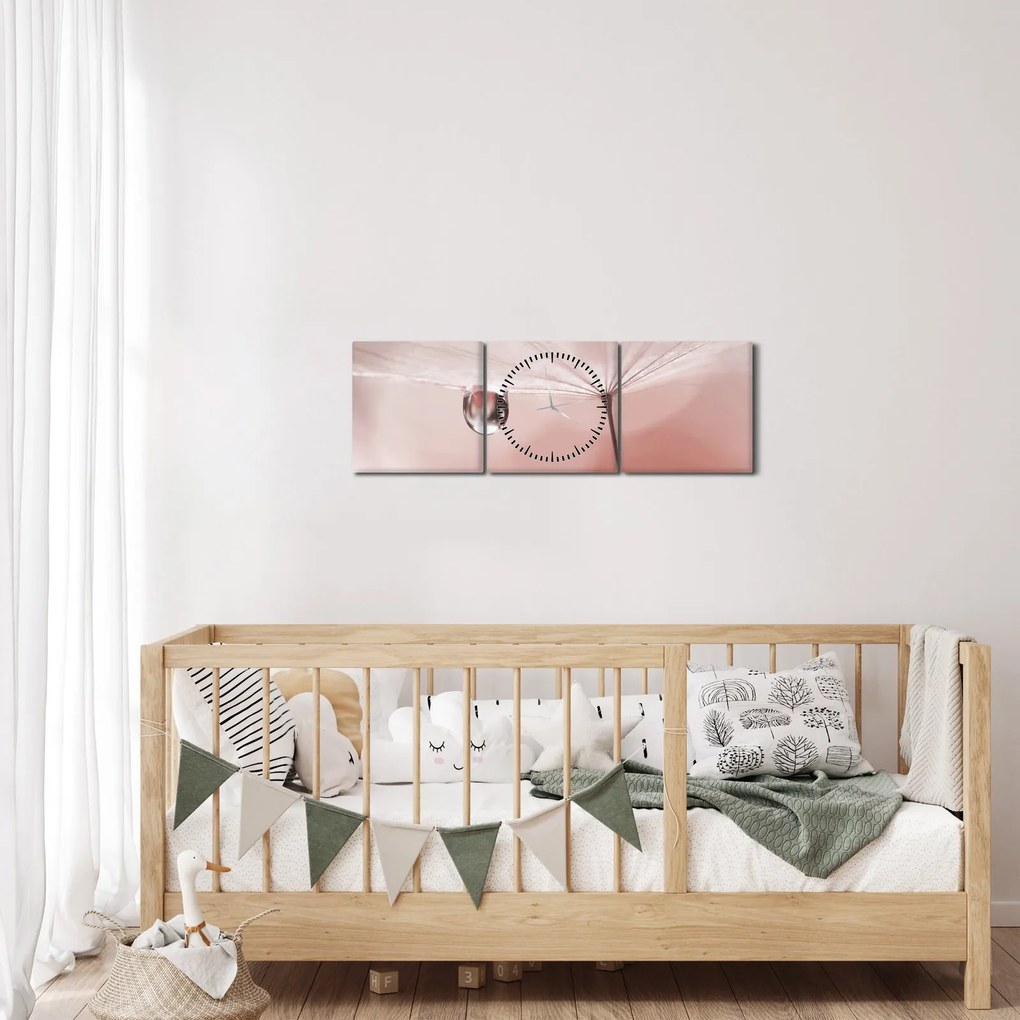 Obraz - Kvapka rosy (s hodinami) (90x30 cm)