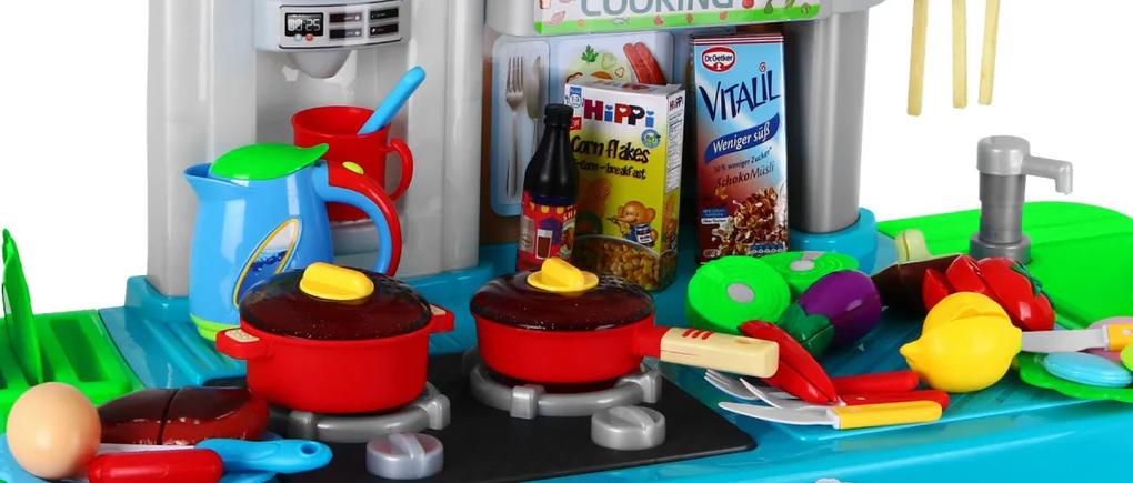 Detská kuchynka 3+ interaktívne horáky + vodovodný kohútik + audio panel + príslušenstvo