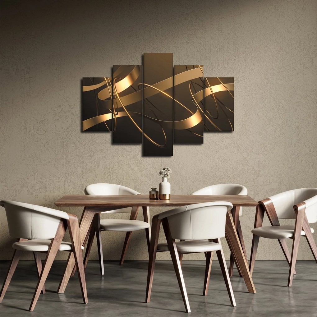 Obraz - Bronzové stuhy (150x105 cm)