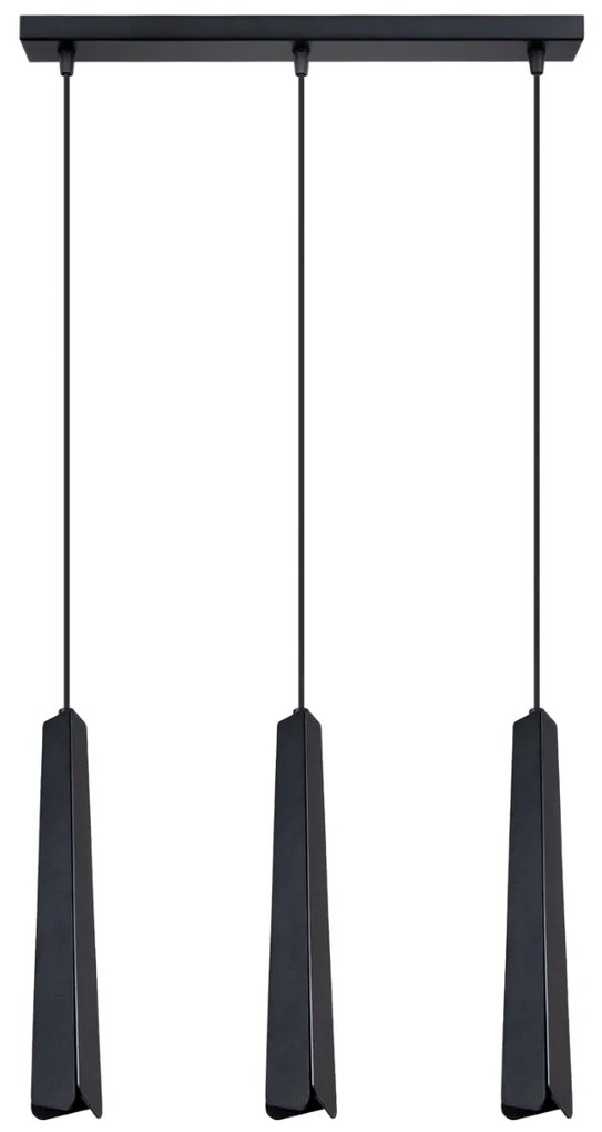 Závesné svietidlo Prysm, 3x čierne kovové tienidlo