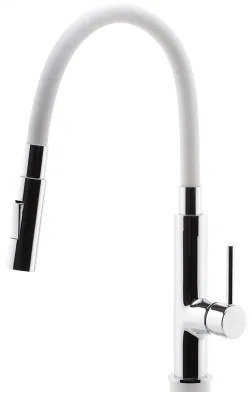 FERRO - Drezová batéria s flexibilným ramienkom lesklý chróm/biela