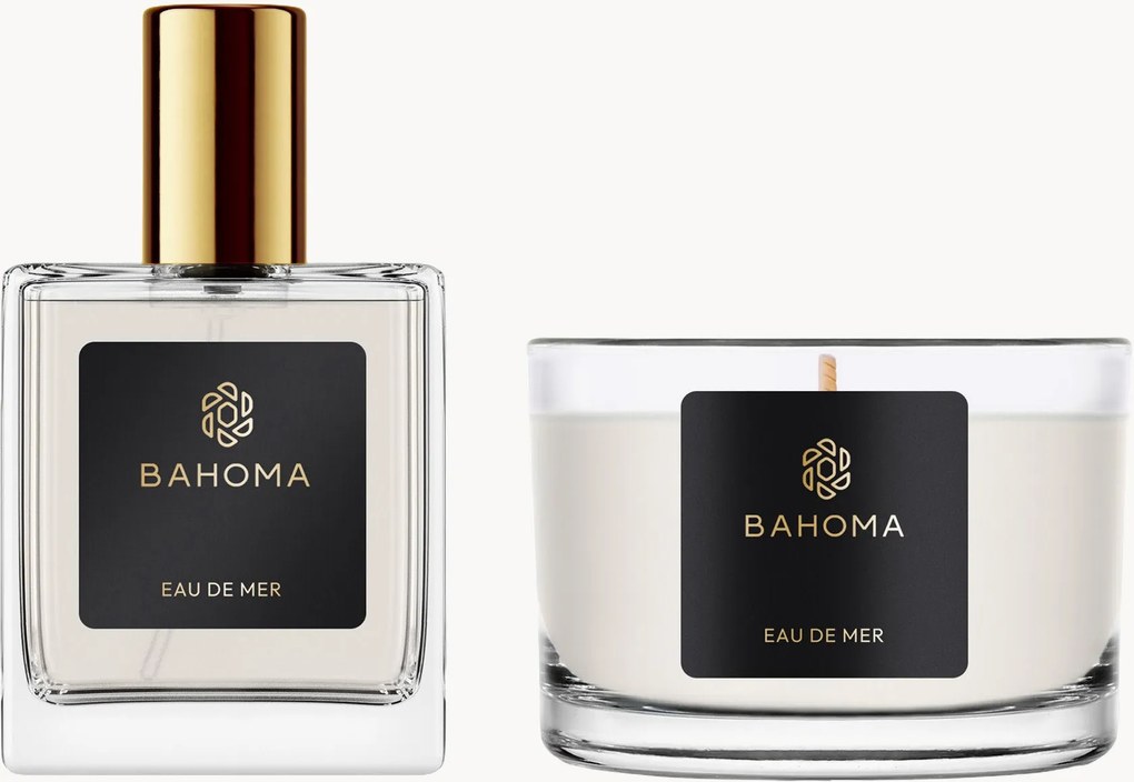 Izbový sprej a vonná sviečka Eau de Mer (Marine, Citrus, Green), 2 ks