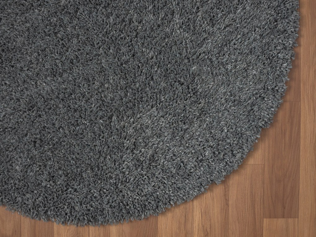 Kusový koberec My Shaggy grau kruh, 150x150 (priemer) kruh, šedá, chodba / predsieň, My Flair