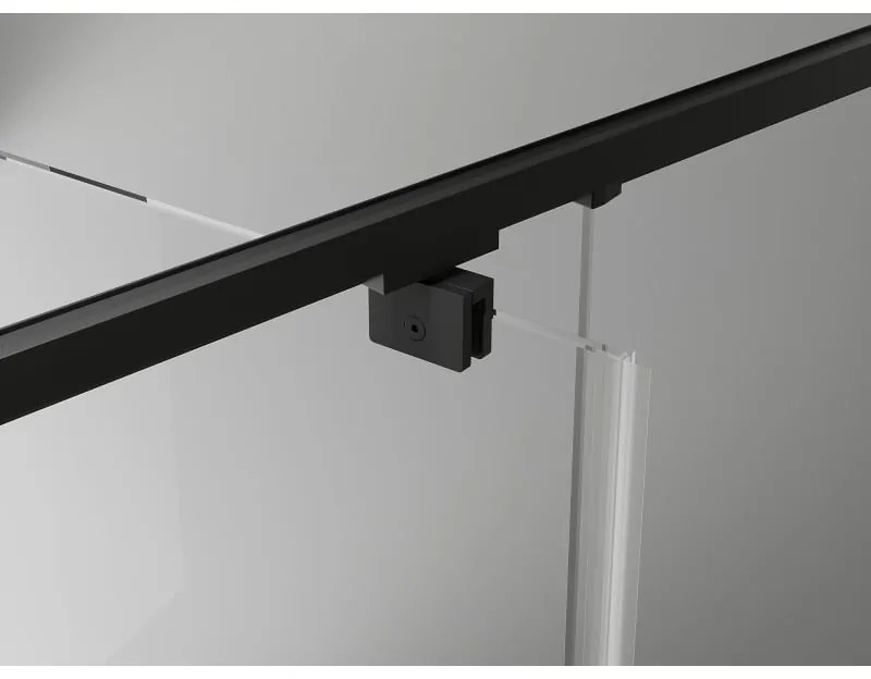 Mexen Exo, sprchovací kút s krídlovými dverami 140 x 100 cm, 6mm číre sklo, čierny profil, 819-140-100-70-00