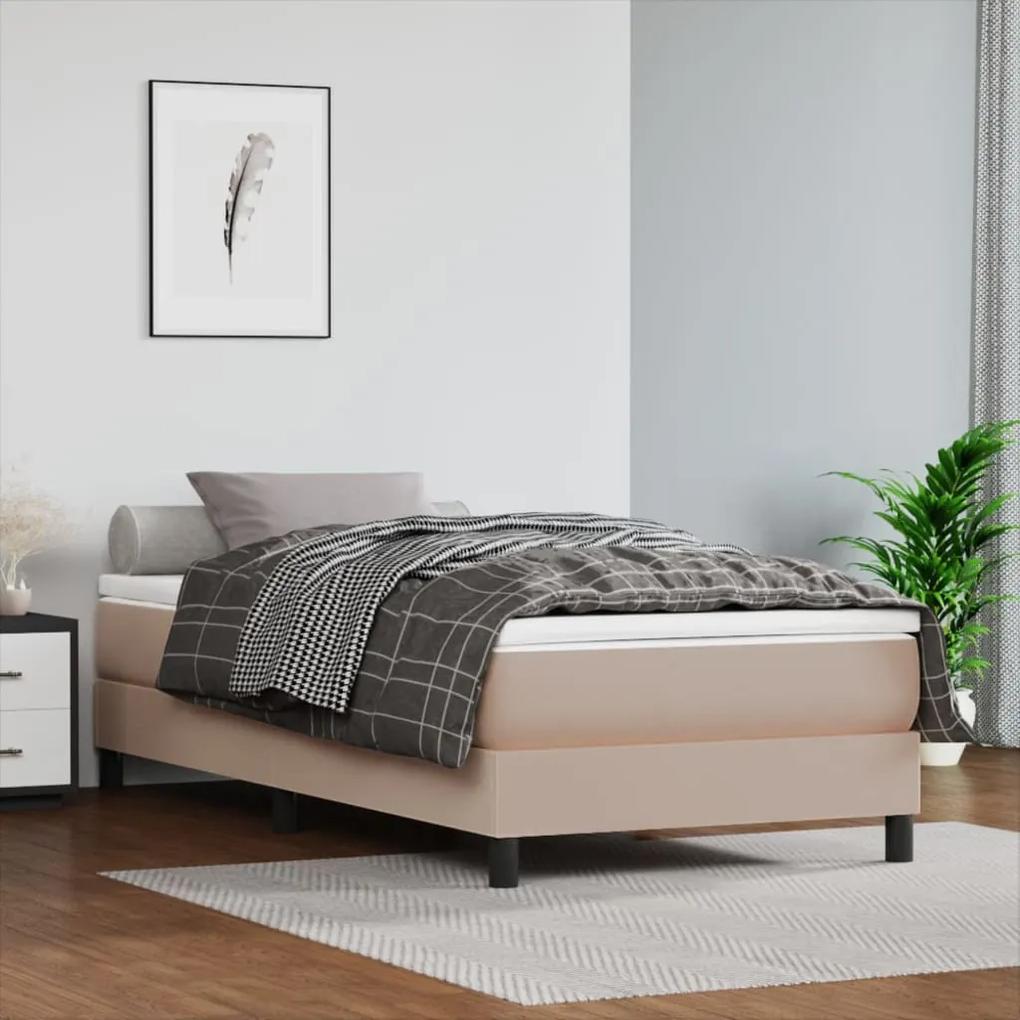 Boxspring posteľ s matracom kapučínová 80x200 cm umelá koža 3144230