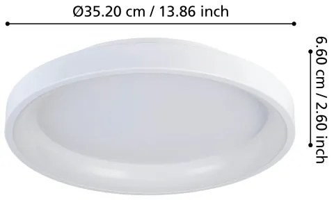 Eglo 901248 - LED Stmievateľné stropné svietidlo LORETELLO LED/12W/230V biela + DO