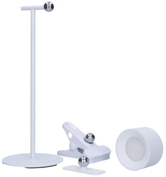 Solight WO68-W- LED Stm. nabíjacia lampa 3v1 LED/4W/2000 mAh 3000/4000/6500K biela