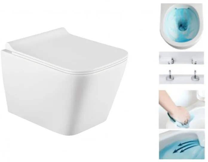 Mexen TEO Rimless závesná wc misa 51 x 34,5 cm, biela, 3385XX00