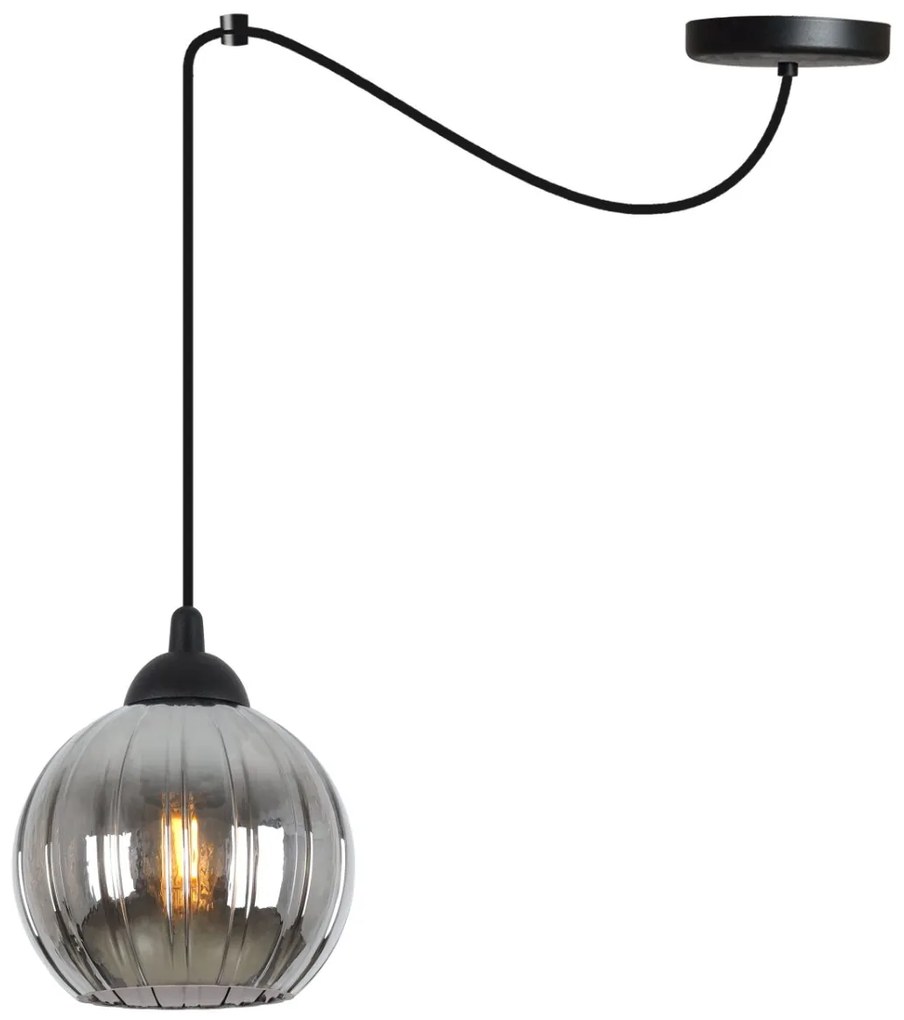 Závesné svietidlo Costa Spider, 1x grafitové sklenené tienidlo, b