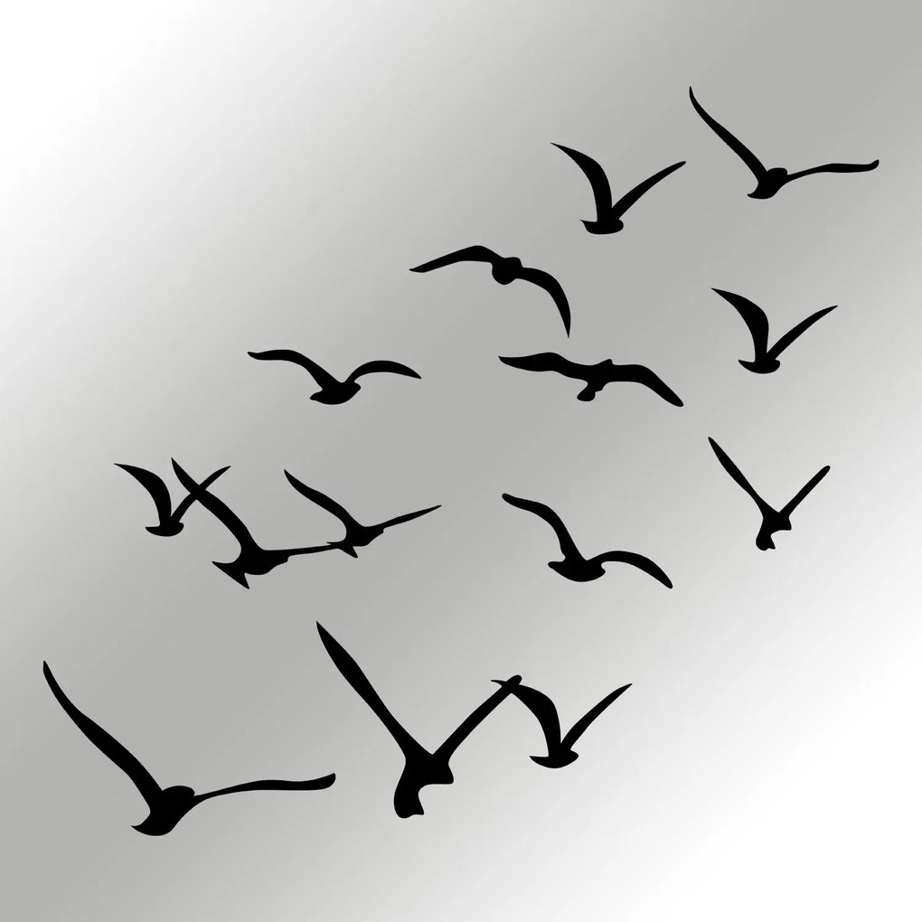 Nástenná kovová dekorácia Migrácia čierna