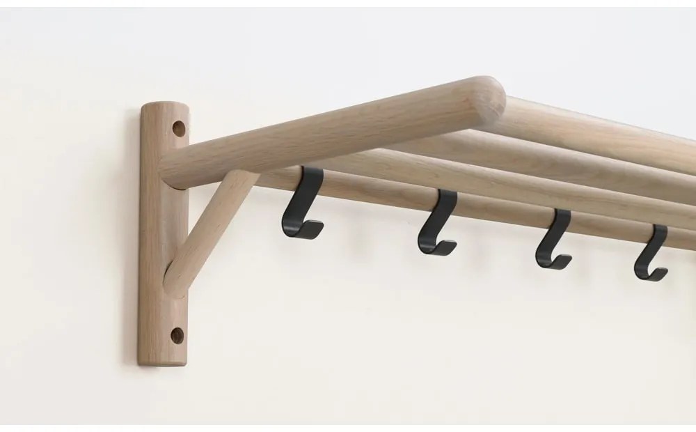 Nástenný vešiak z dubového dreva v prírodnej farbe Milford - Rowico