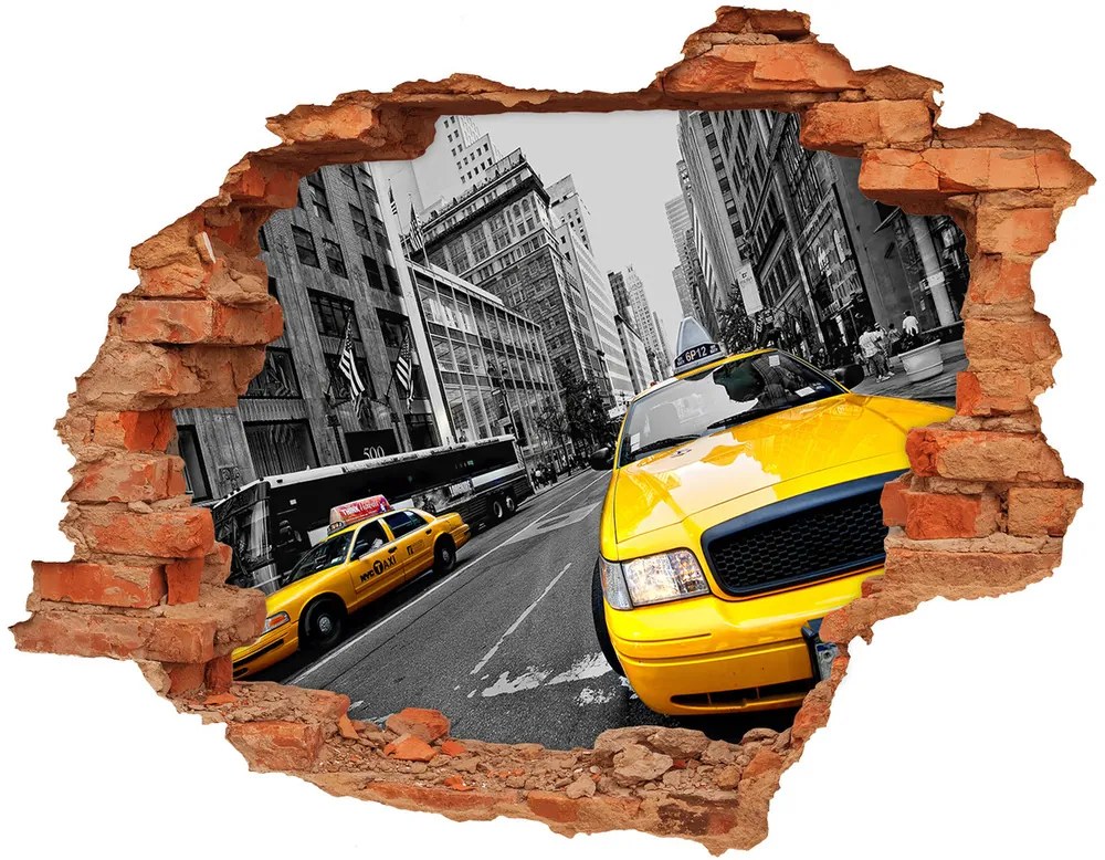 Samolepiaca diera nálepka betón New york taxi nd-c-41983916