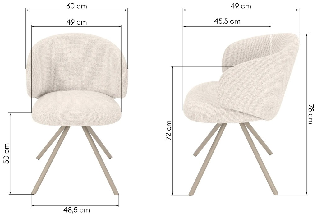 Jídelní otočná židle Pearl béžová