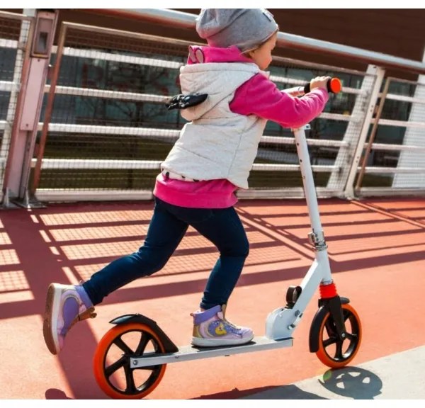 Lionelo - Detská kolobežka LUCA biela/oranžová