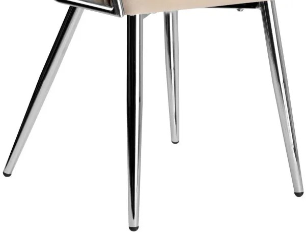 Jedálenská stolička COFTON zamatová, strieborná / béžová