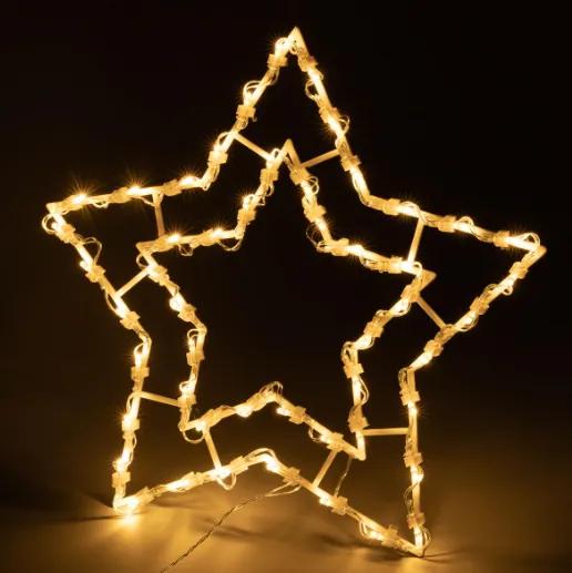 Vianočná dekorácia na okno - 50 LED, hviezda