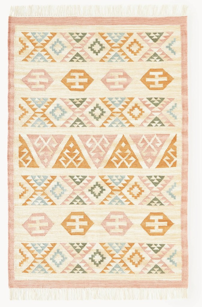 Ručne tkaný vlnený kelímový koberec Anisa