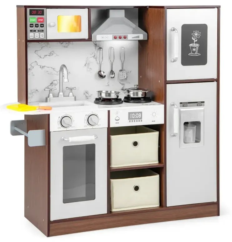 Detská kuchynka na hranie moderná hračkárska kuchynka s atraktívnymi svetlami káva