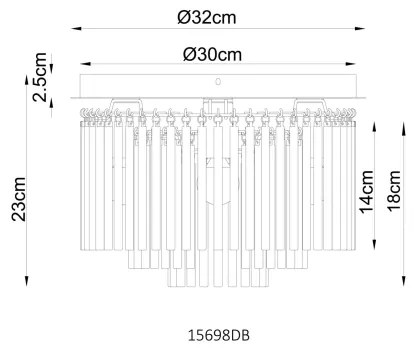 Globo 15698DB - Stropné svietidlo GORLEY 5xE14/40W/230V priemer 32 cm