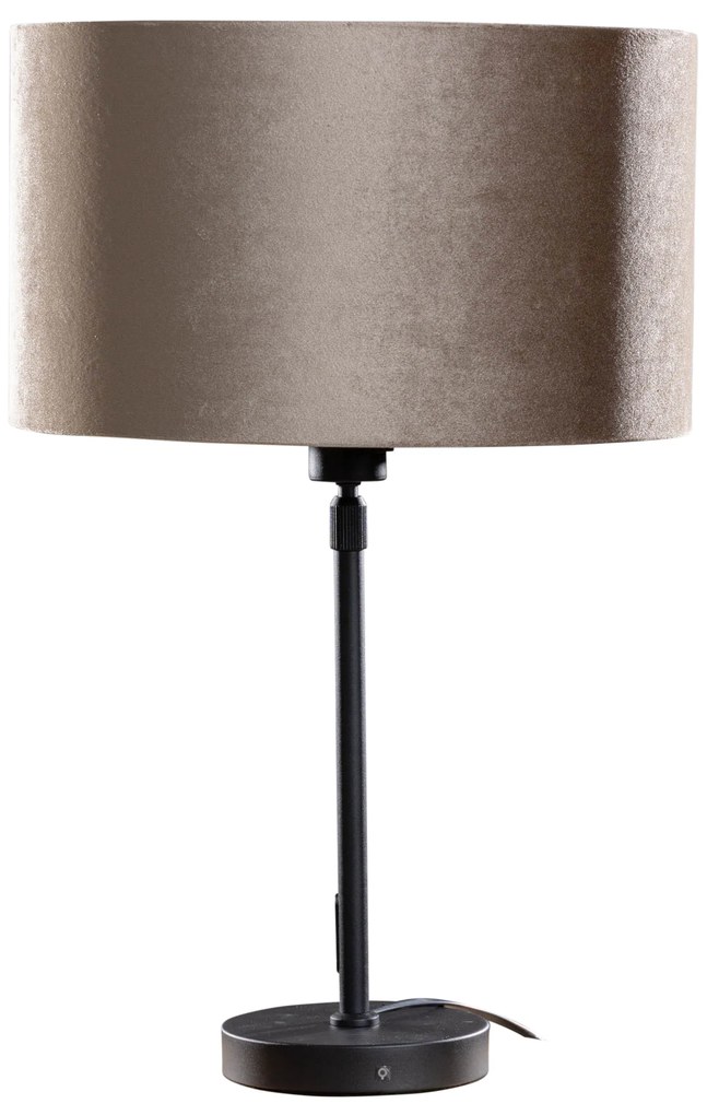 Stolová lampa čierna s taupe zamatovým tienidlom 35 cm - Parte