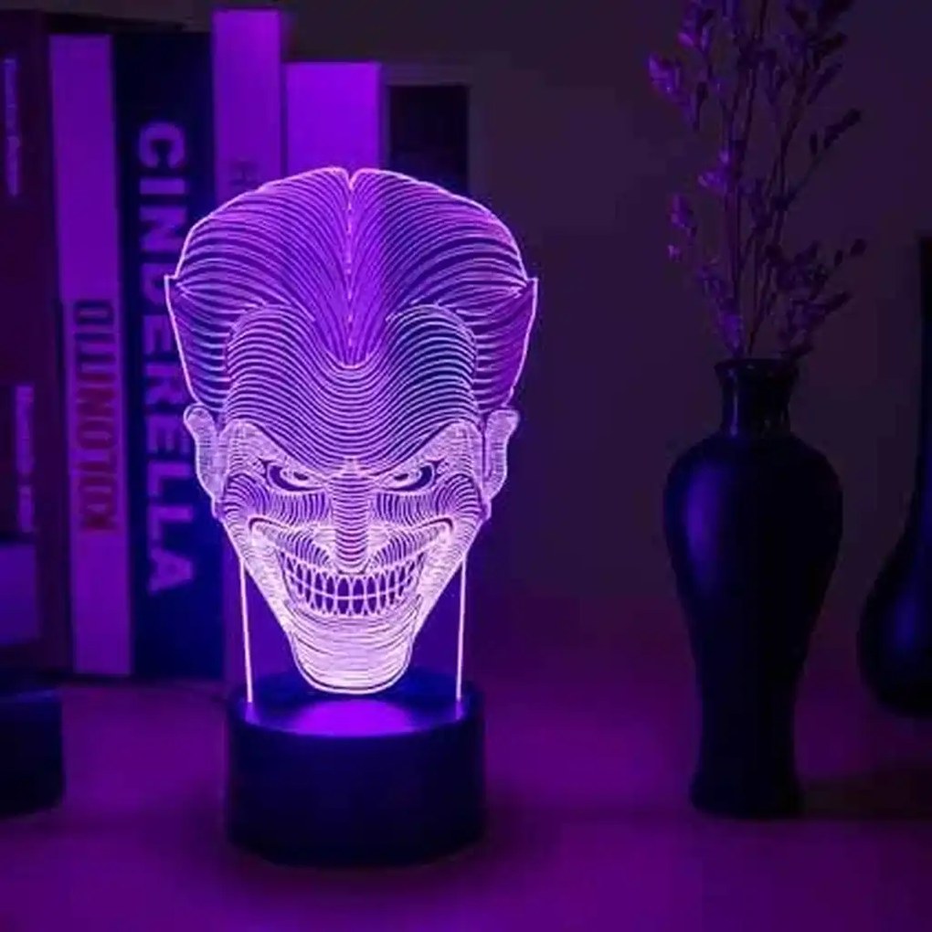 3Dmix 3DL-CRK059 – 3D LED nočná lampa - Joker (Crack základňa)