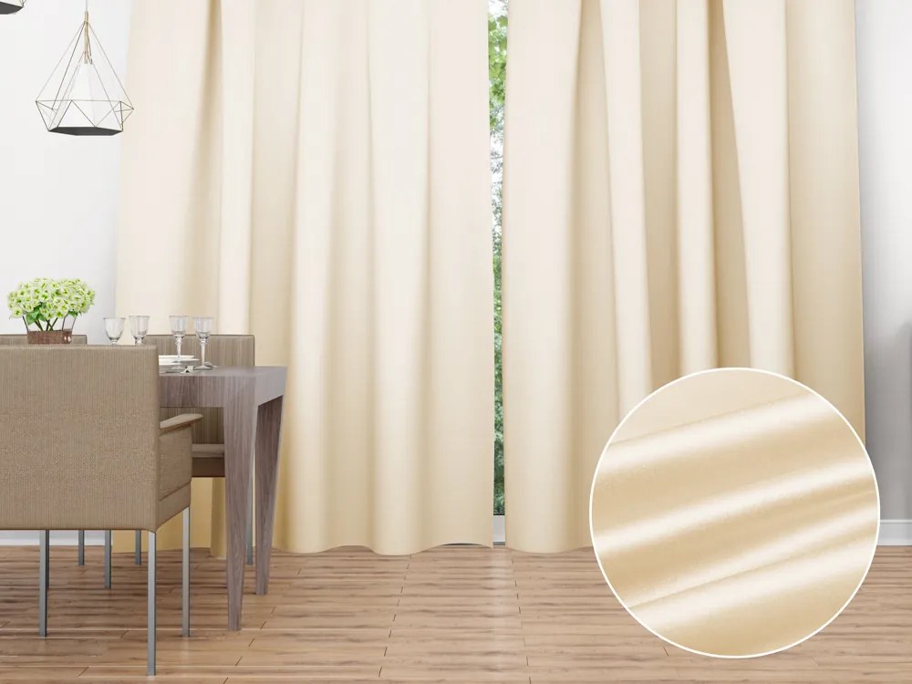 Biante Saténový záves LUX-032 Krémový 140x250 cm