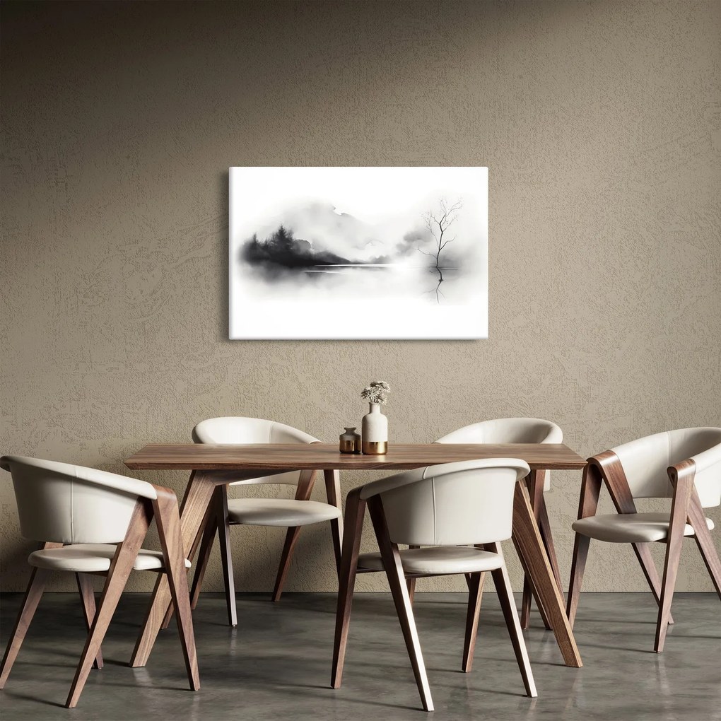 Obraz - Atramentová maľba krajiny (90x60 cm)